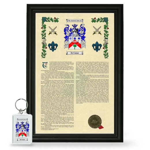 De l'orme Framed Armorial History and Keychain - Black